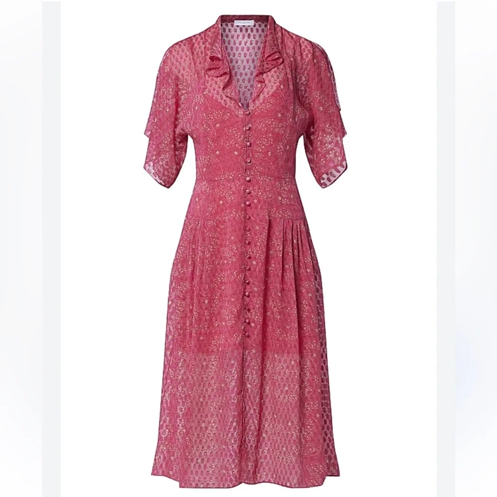 Equipment Samia silk floral ruffled button down midi long dress NWT‎ size 6